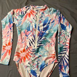 Womens Athletic One Piece Swimsuits Long Sleeve Swimsuit Sports Surfing Swimwear